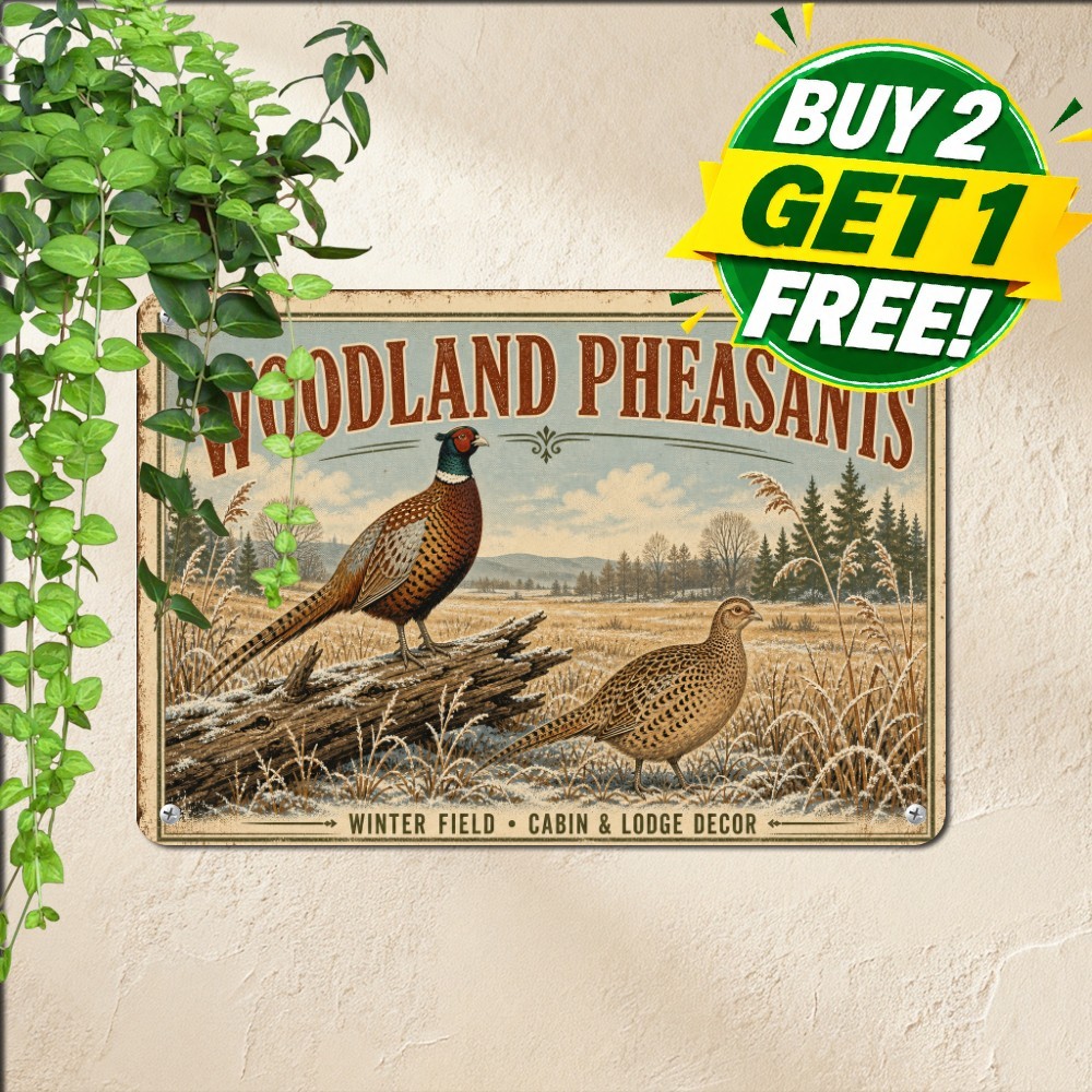 Scenic Nature Wilderness Forest Landscape Art Plaque Vintage Metal Tin Sign