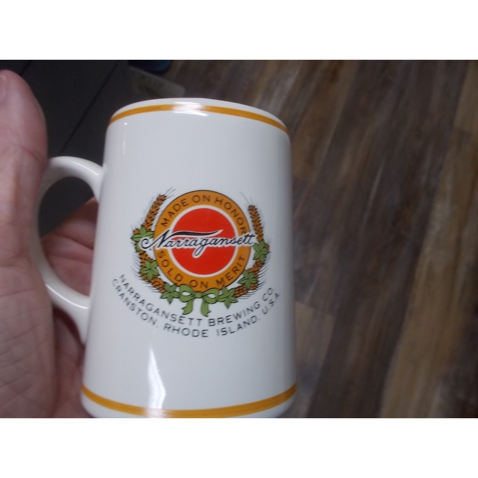 Vintage 1985 Narragansett Brewing Co Franklin Mint Bock Beer Tankard Mug Japan Vintage 1985 Narragansett Brewing Co Franklin Mint Bock Beer Tankard Mug Japan