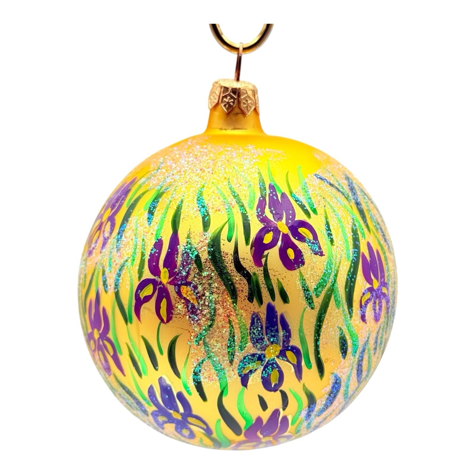 Christopher Radko Iris Dreams Glass Ornament Floral Purple Flower Ball 96-197-0