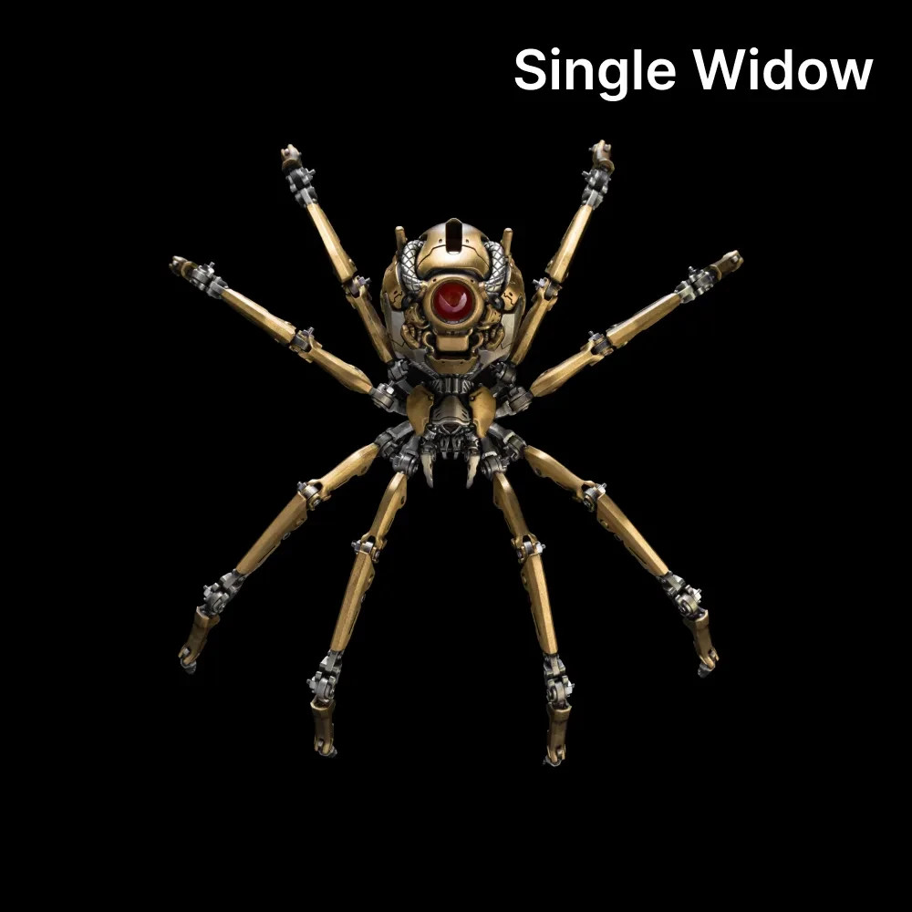 Steampunk Mechanical Widow Spider Kinetic Sculpture, Metal Toy for Adult