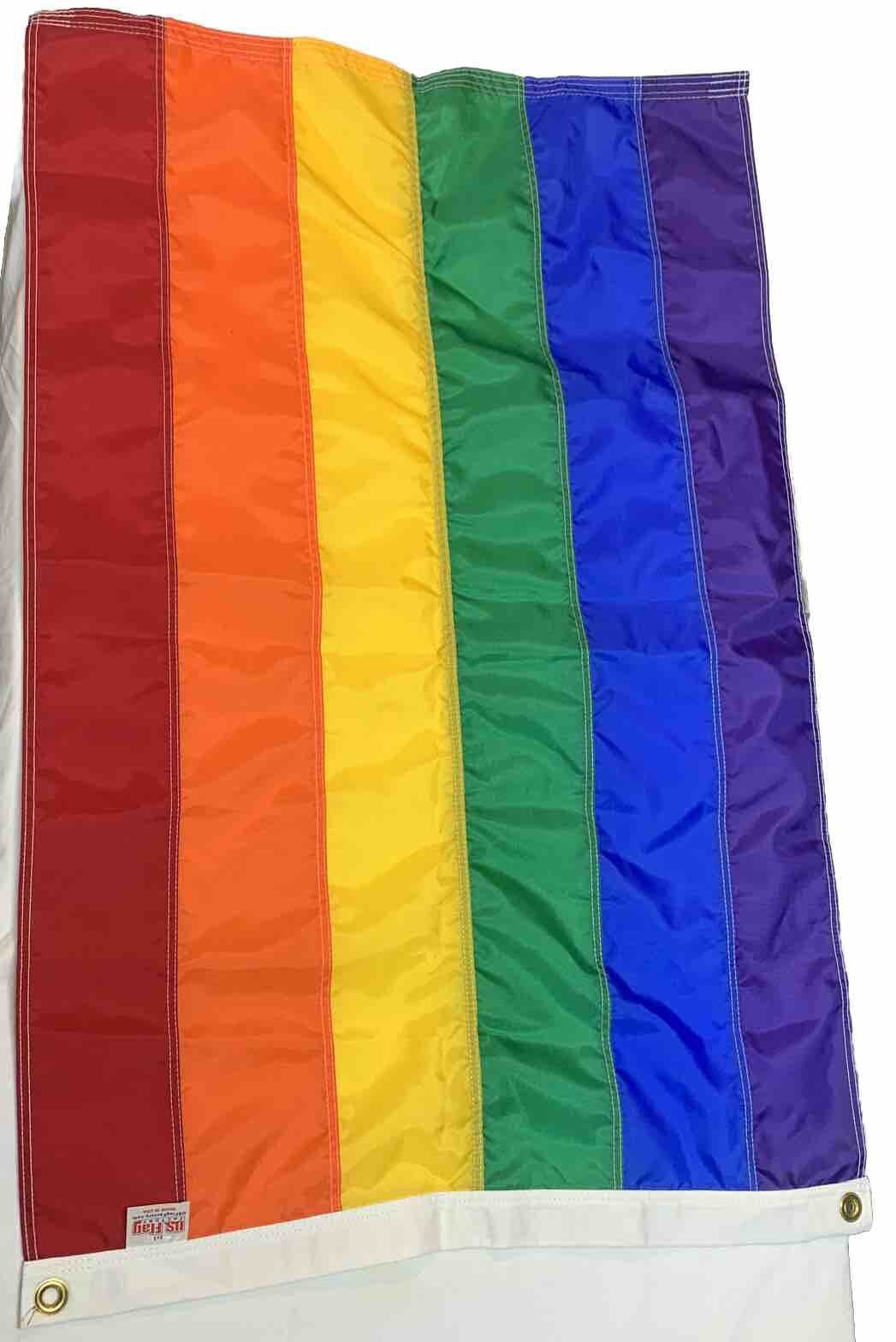 2x3 FT Rainbow Flag (Sleeved, Individually Sewn Stripes) - Outdoor Nylon