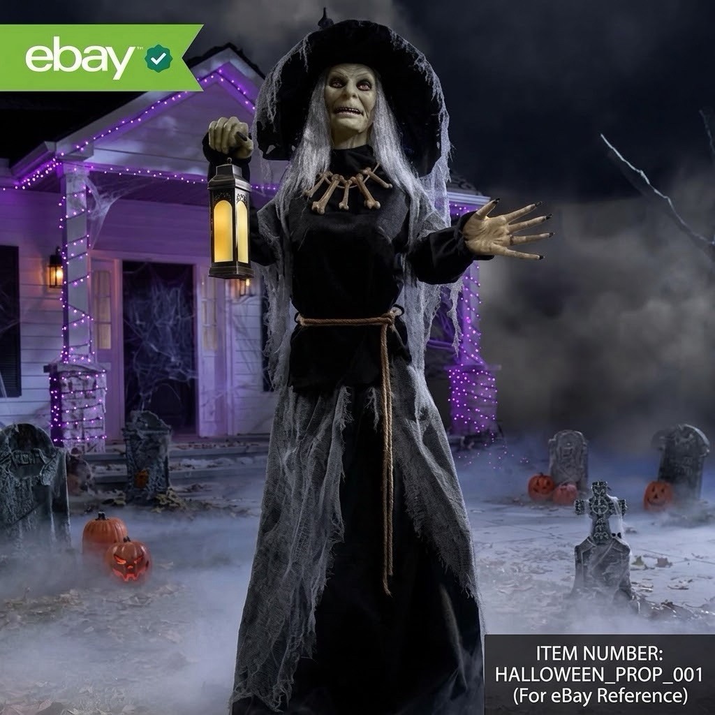 7 FT ANIMATED APP CONTROLLED LETHAL LILLY WITCH HALLOWEEN ANIMATRONIC PROP