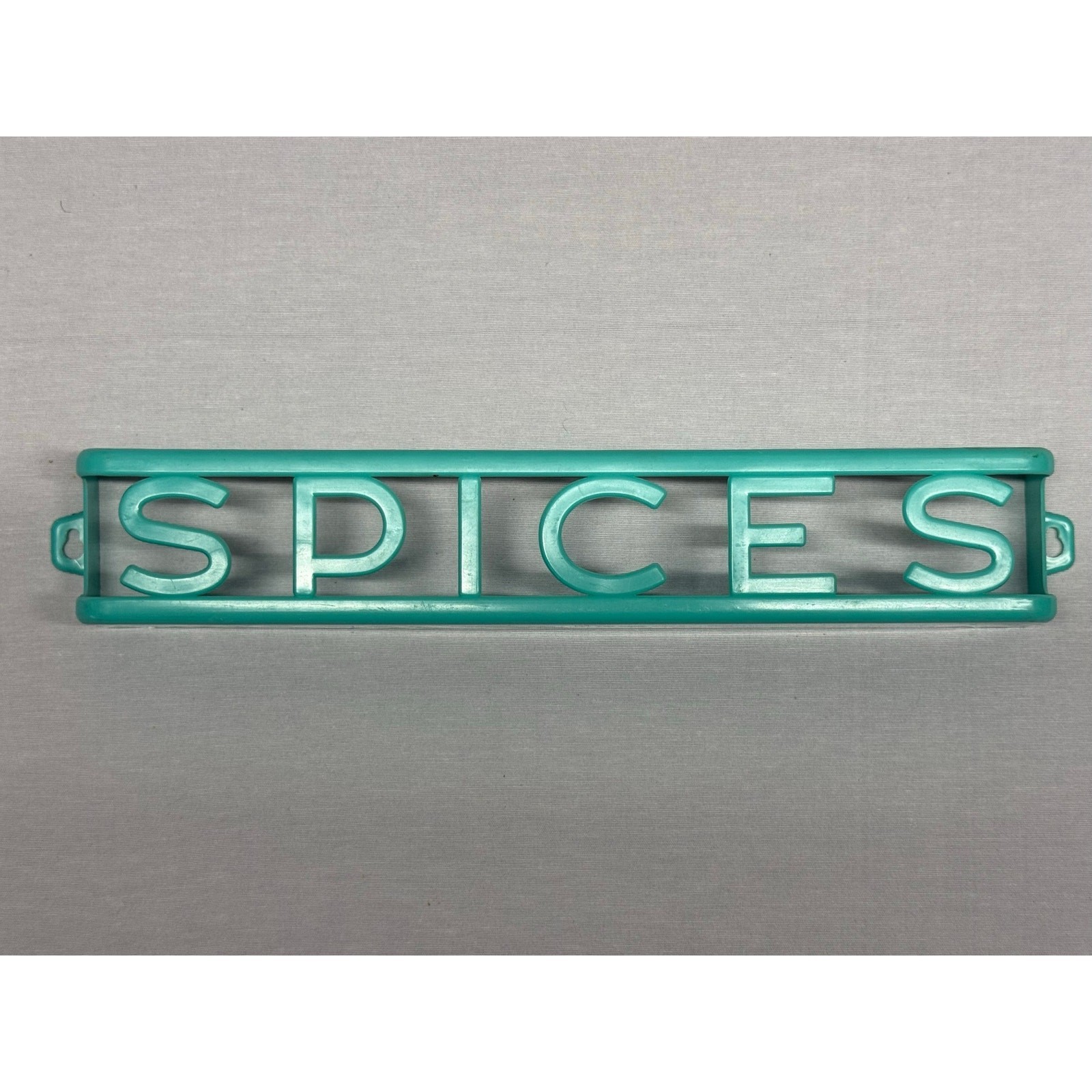 Vintage Lustro-ware green SPICES wall rack shelf Mid Century Kitschy