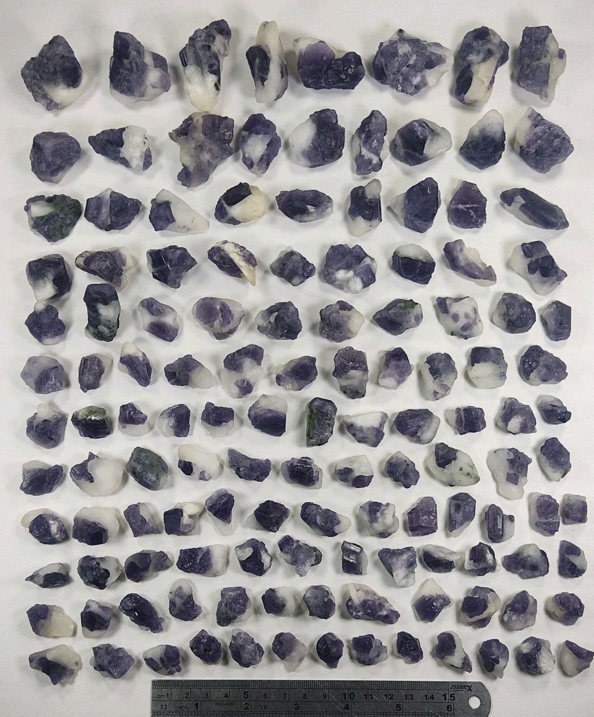 1 Kg Natural Flourscent Purple Scapolite Aesthetic Rough Specimens Lot - 130 Pcs