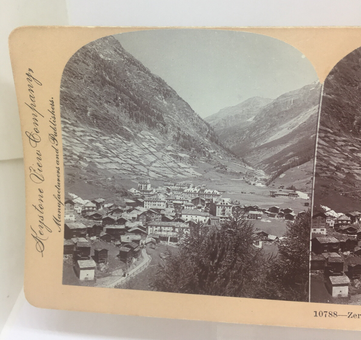 Zermatt Switzerland Rhone Valley Stereoview