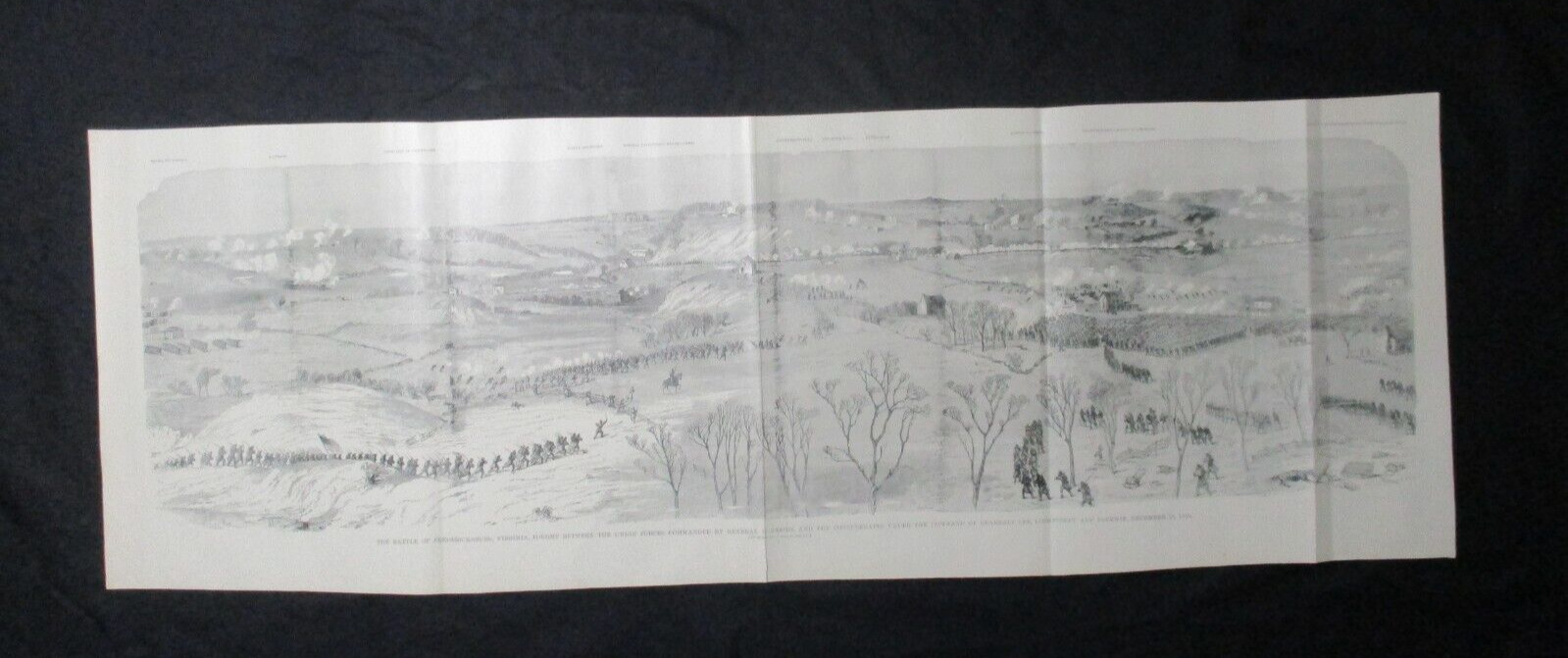 LARGE Panorama  1898 Civil War Print - Battle of Fredericksburg, Virginia, 1862