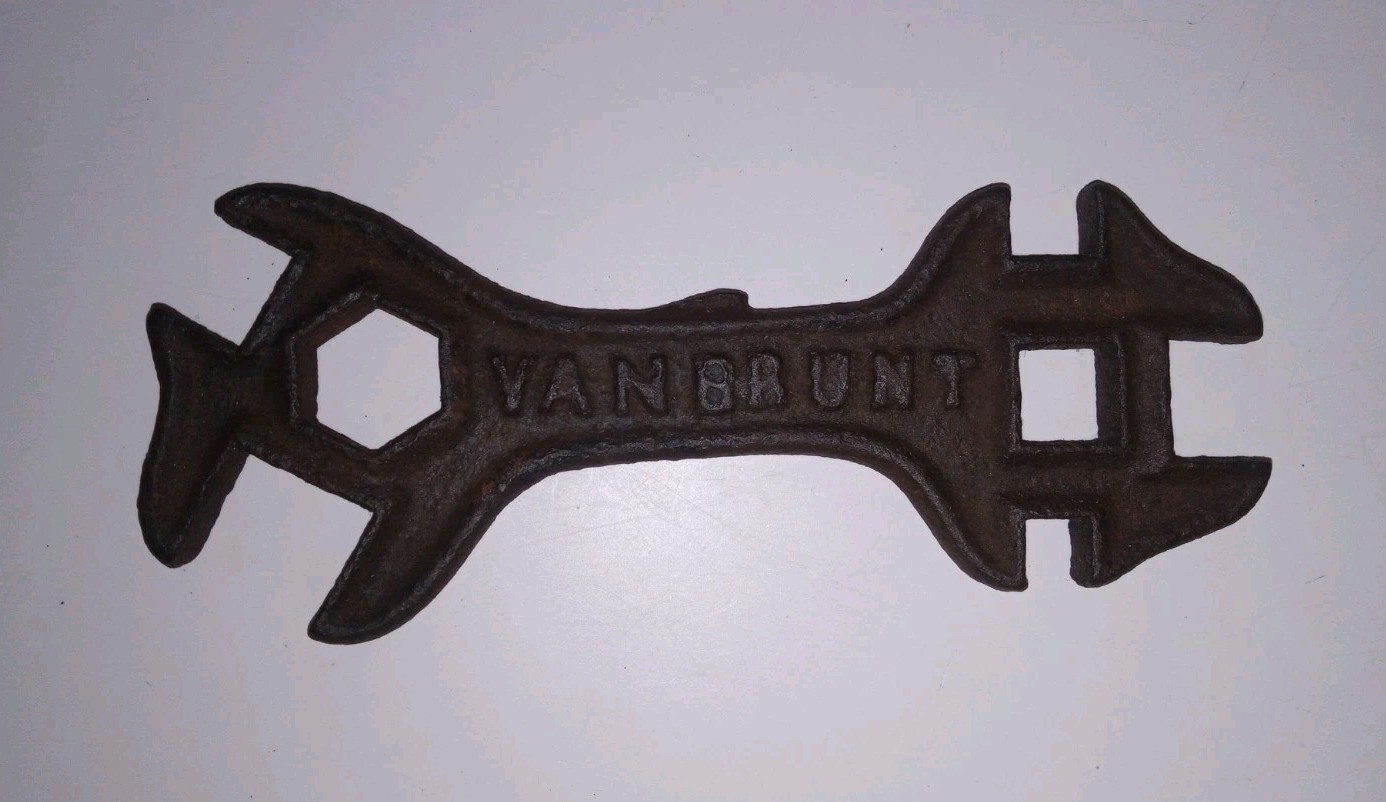 Original Antique VAN BRUNT Cast Iron Farm Implement Multi-Wrench