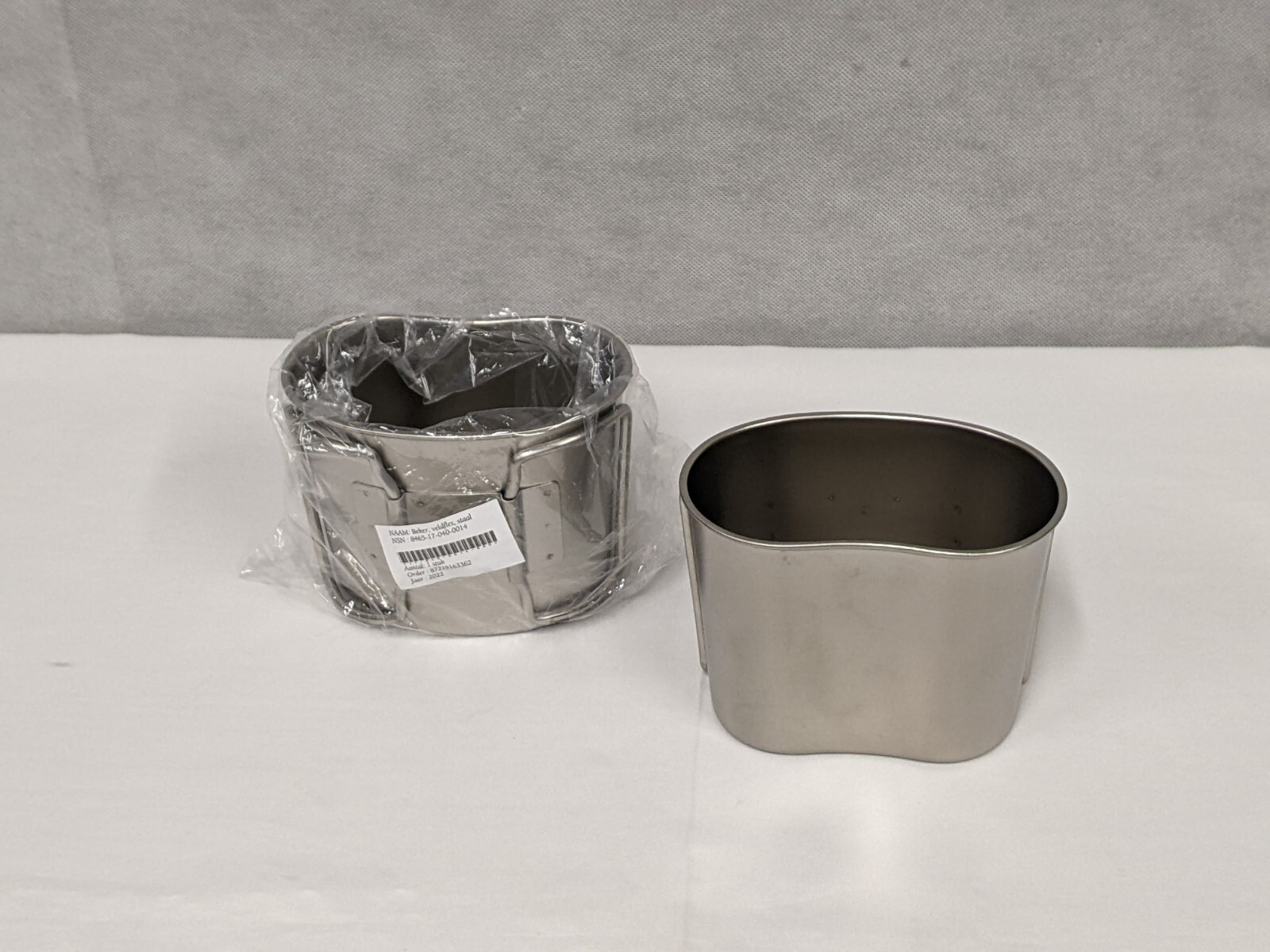 Genuine Dutch Army Stainless Steel Canteen Cup Mug Mess Pot - NEW