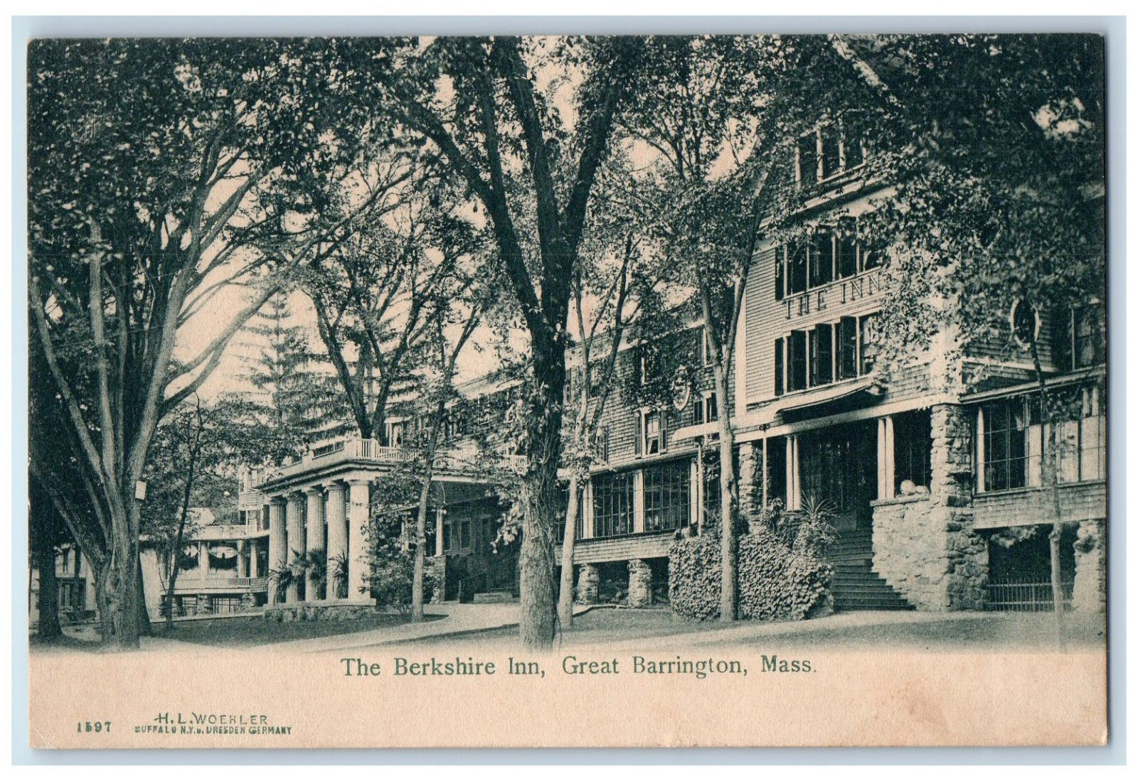c1910 The Berkshire Inn Great Barrington Massachusetts MA Antique Postcard