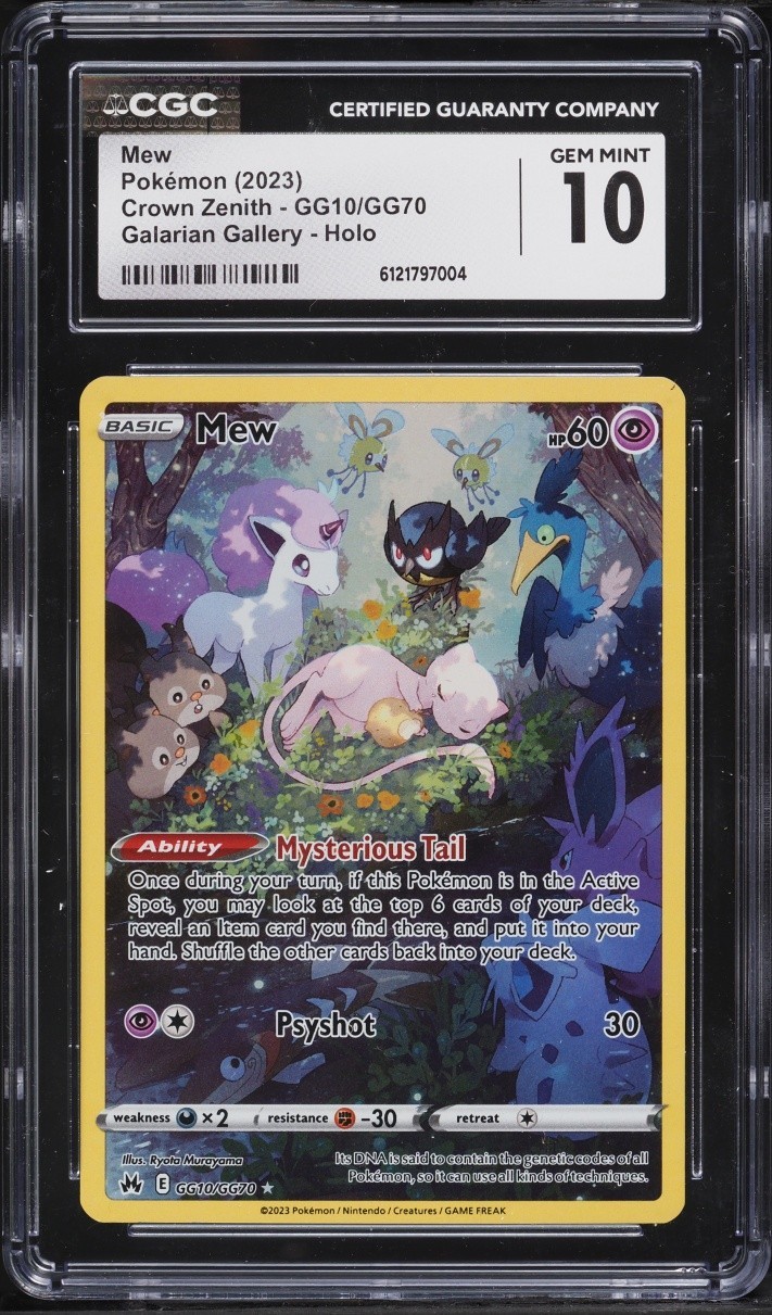 2023 POKÉMON CROWN ZENITH GALARIAN GALLERY HOLO #GG10/GG70 MEW CGC 10 GEM MINT