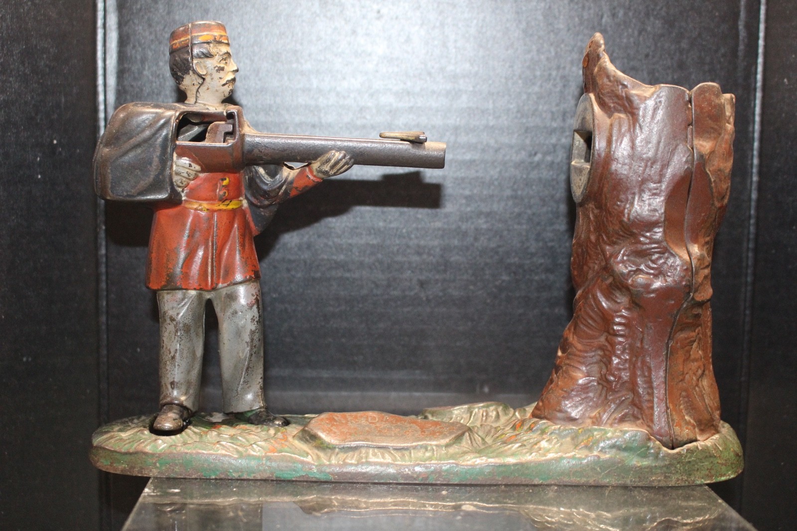 Vintage Original Antique Creedmoor Mechanical Bank J. & E. Stevens 