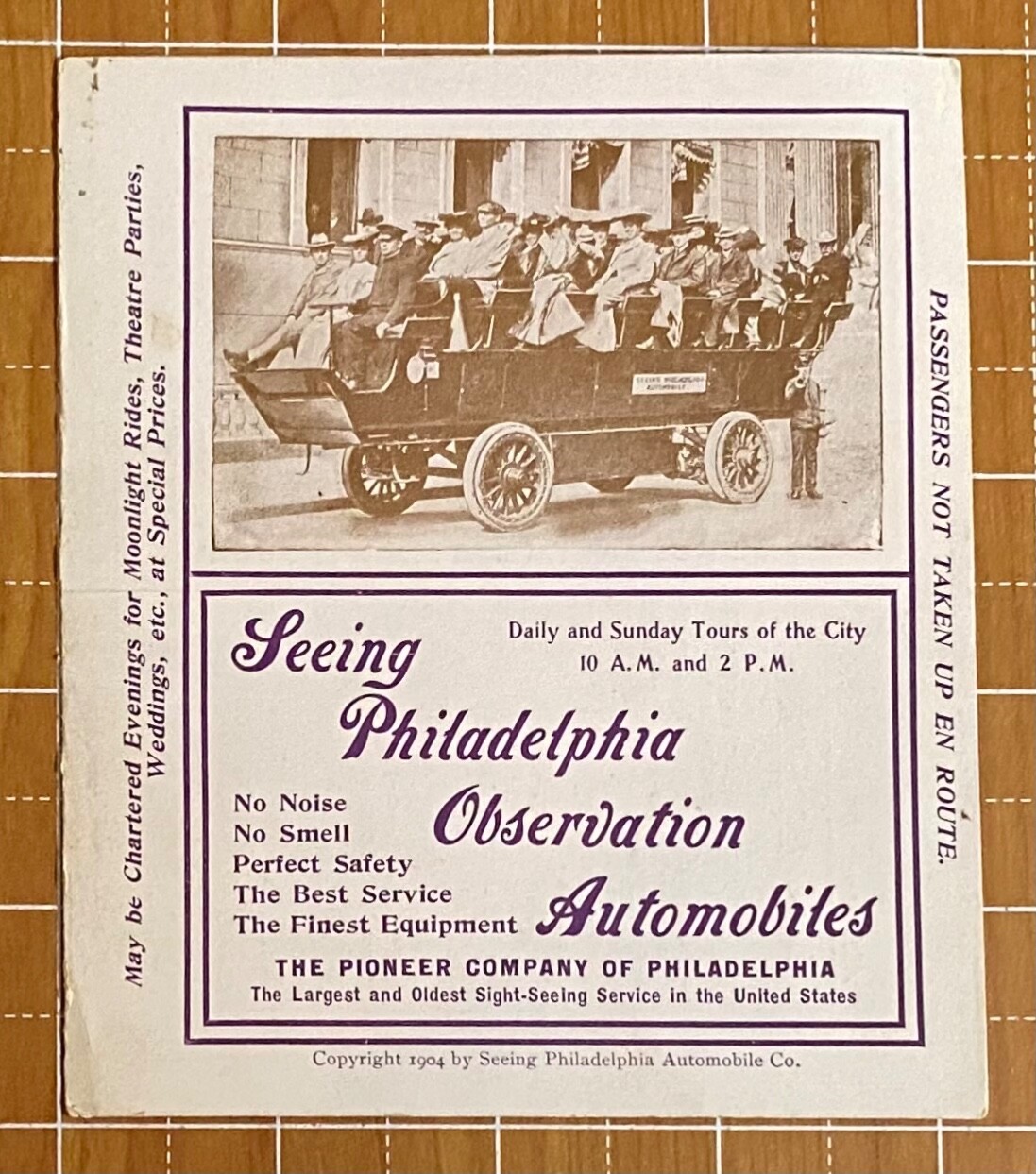 SEEING PHILADELPHIA OBSERVATION AUTOMOBILES 1904~Tour Philadelphia PA In Autobus SEEING PHILADELPHIA OBSERVATION AUTOMOBILES 1904~Tour Philadelphia PA In Autobus