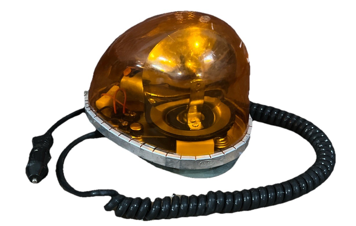 Vintage Teardrop Rotating Revolving Beacon Light Orange 12v Dietz DZ 7 07 *2K