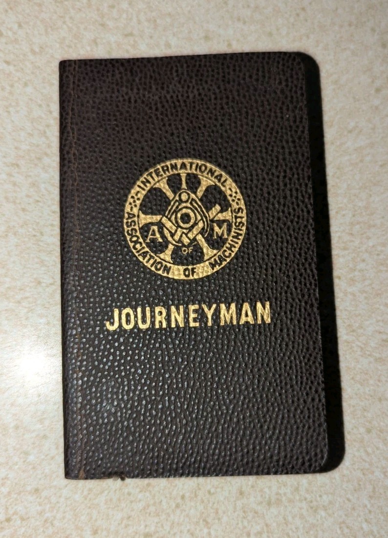 1951 International Ass. of Machinists Journeyman Dues Book with 5 Stamps