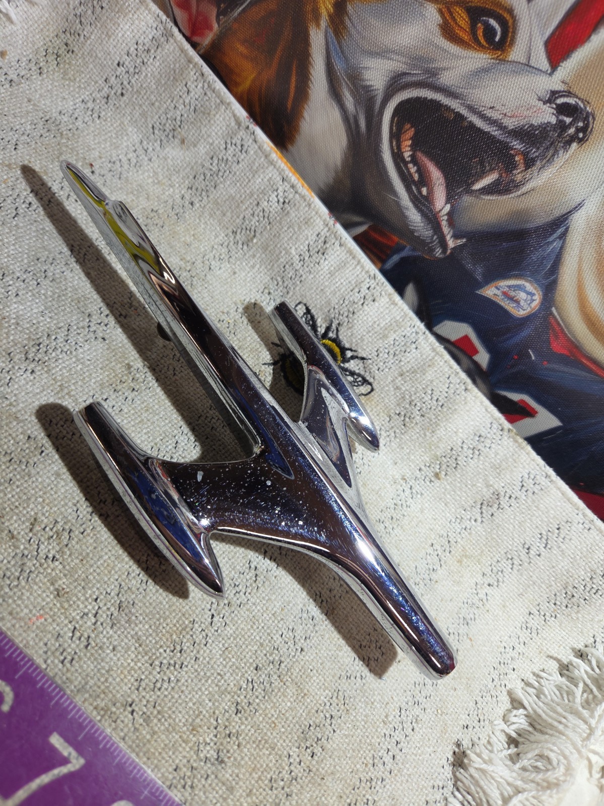 Vintage 1957 Oldsmobile Rocket Shaped Chrome Hood Fender Ornament