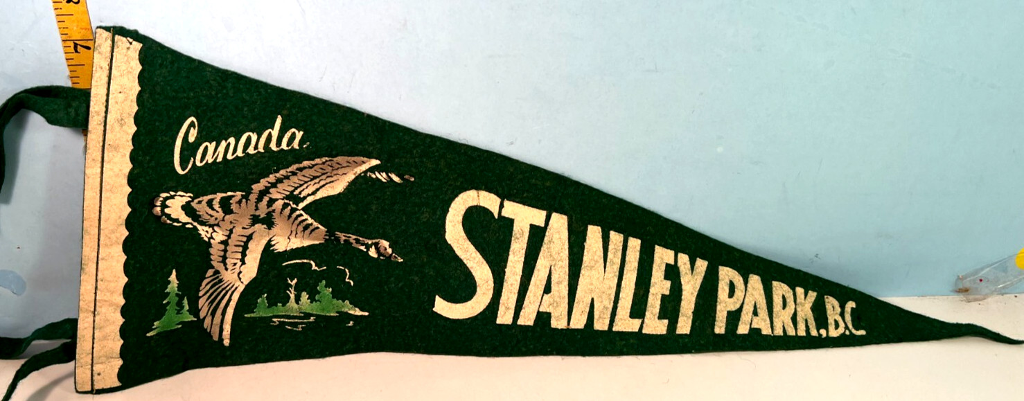 Vintage Stanley Park British Columbia Canada MID Size Felt Pennant Vintage Stanley Park British Columbia Canada MID Size Felt Pennant
