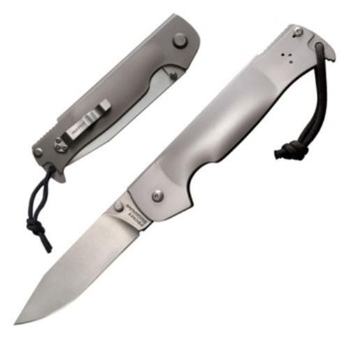 Cold Steel Pocket Bushman Knife Silver Clip Point Ram Safe Lock Cold Steel Pocket Bushman Knife Silver Clip Point Ram Safe Lock