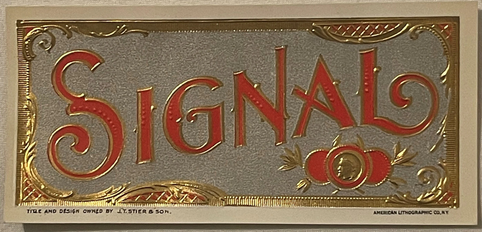Antique “Signal” Gold Embossed Cigar Label ✨ American Litho Co. 1900s–20s