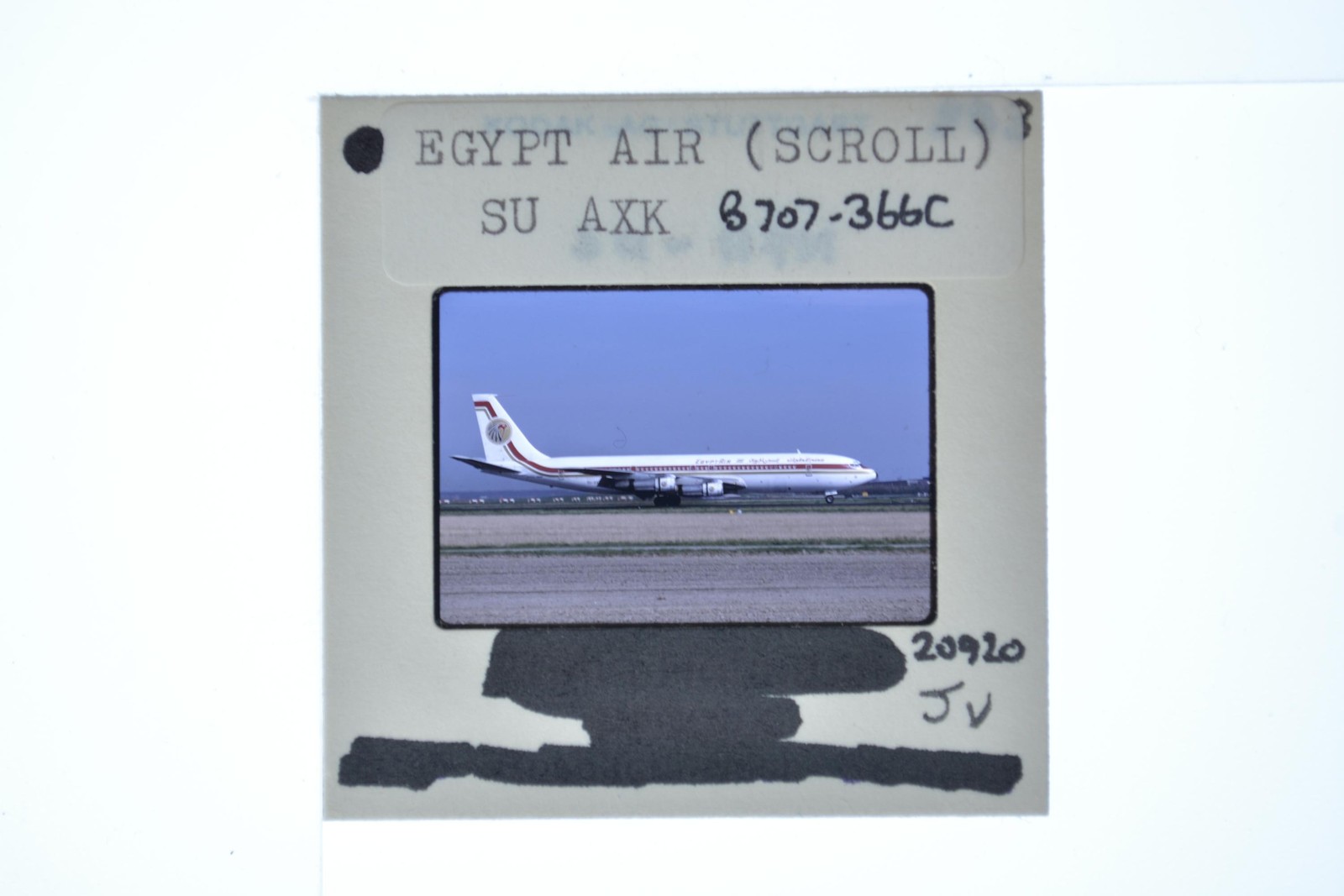 Egyptair Boeing 707 Aircraft SU Axk B707 366C Airport Runway Photo 35mm Slide