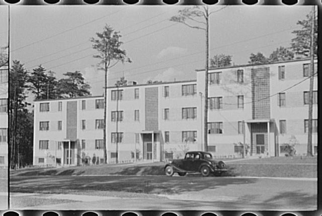 Greenbelt Maryland MD 1930s Farm Security Administration Housing Apartments Car