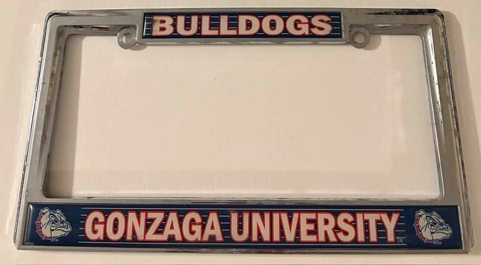 Vintage Gonzaga University Bulldogs Booster License Plate Frame Spokane WA
