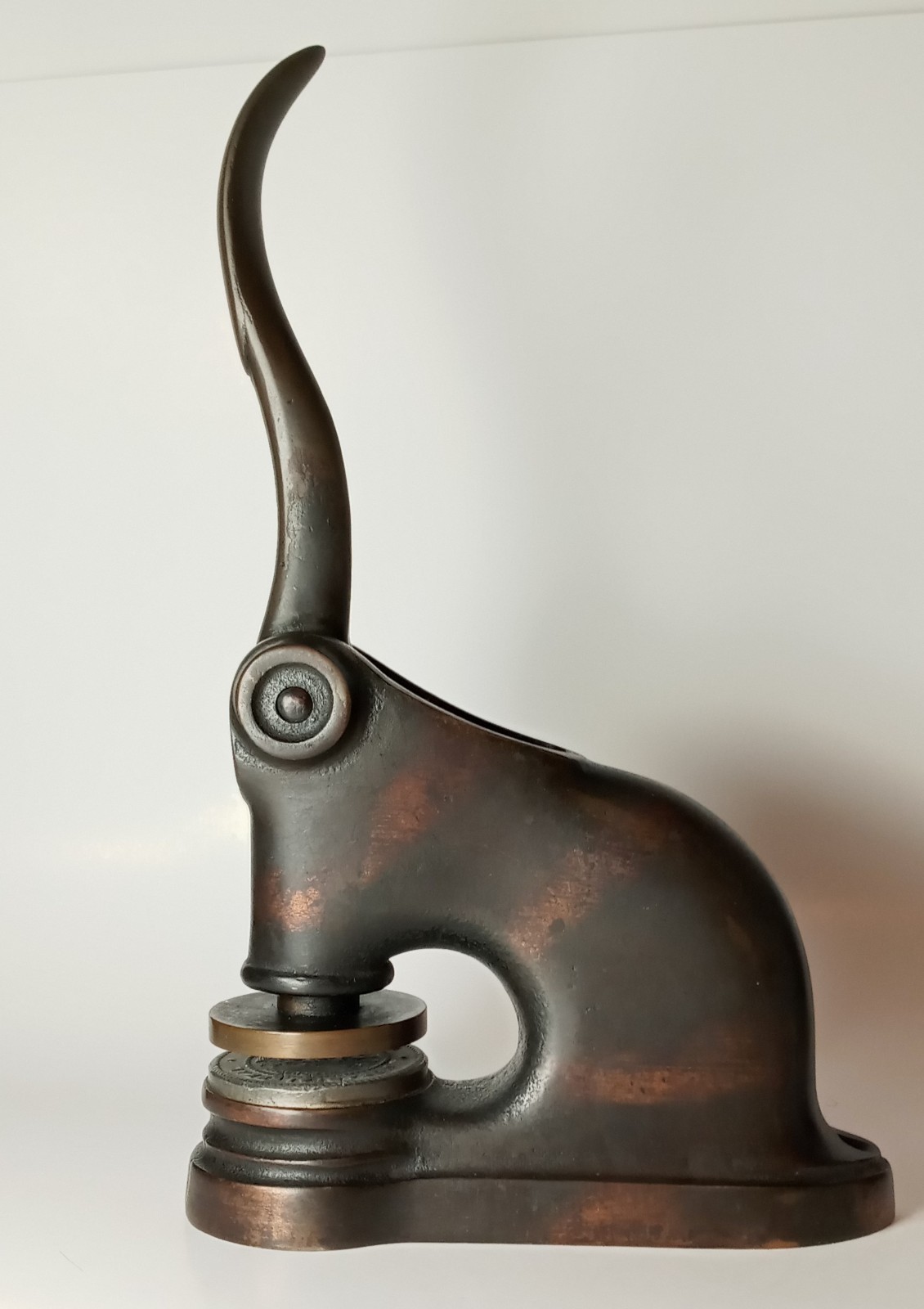 Antique Cast Iron Notary Seal Press Embosser Winona County Minnesota VERY RARE