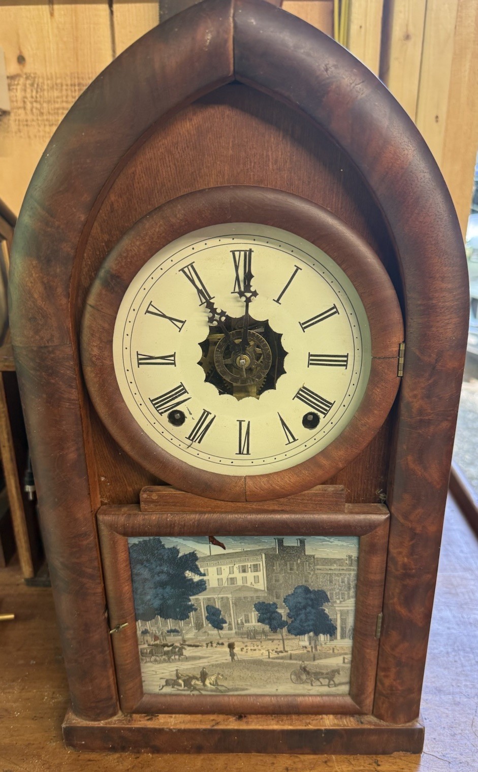 Antique c1850s Jerome & Co. Style Beehive Clock Alarm White House Working