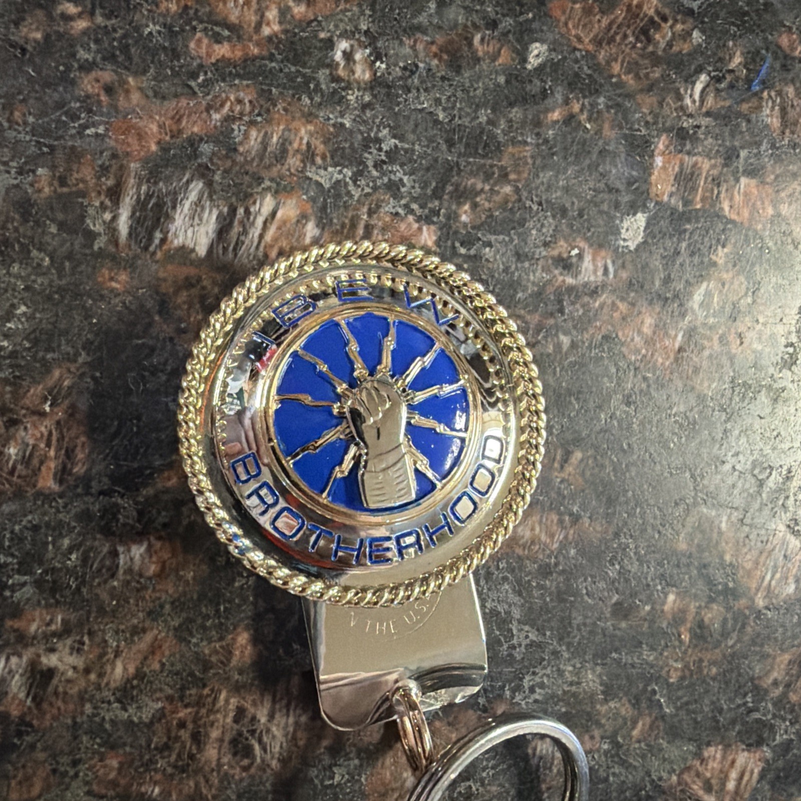 IBEW BROTHERHOOD navy blue filled key fob IBEW BROTHERHOOD navy blue filled key fob