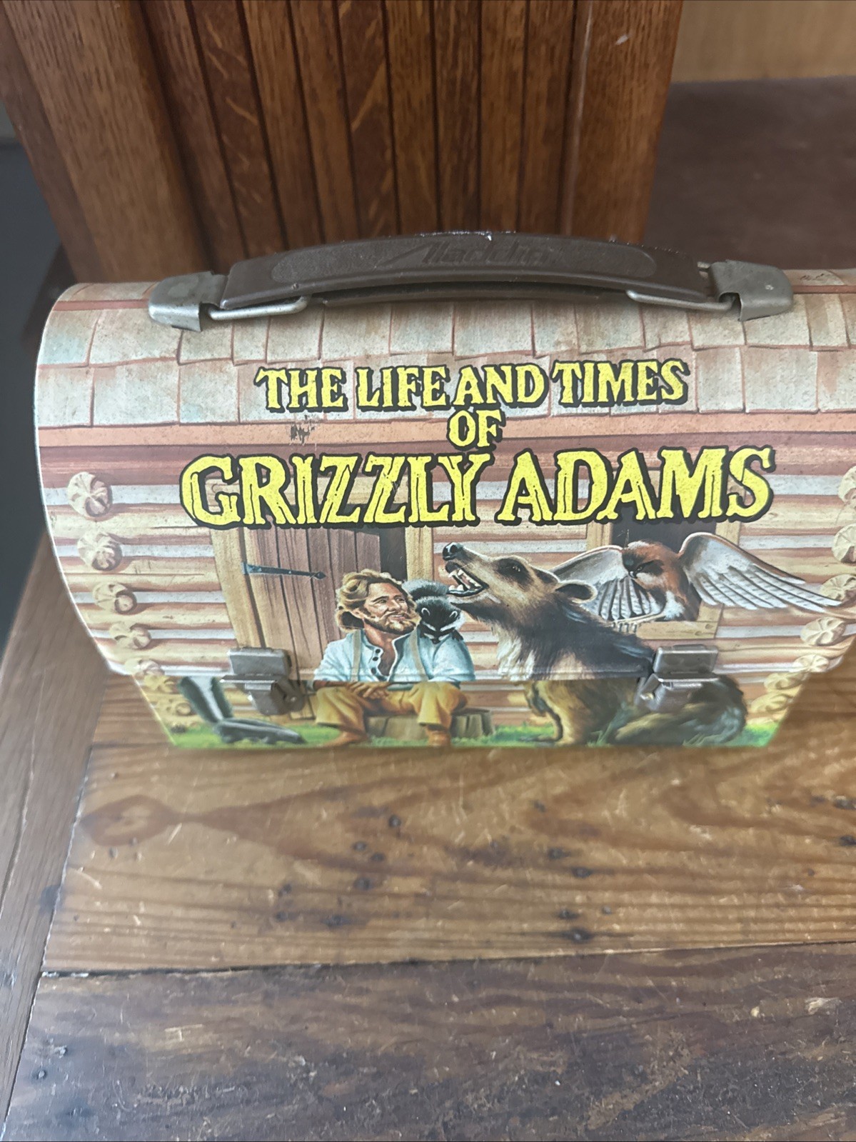 Vintage 1977 The Life and Times of Grizzly Adams Metal Lunch Box - NO Thermos