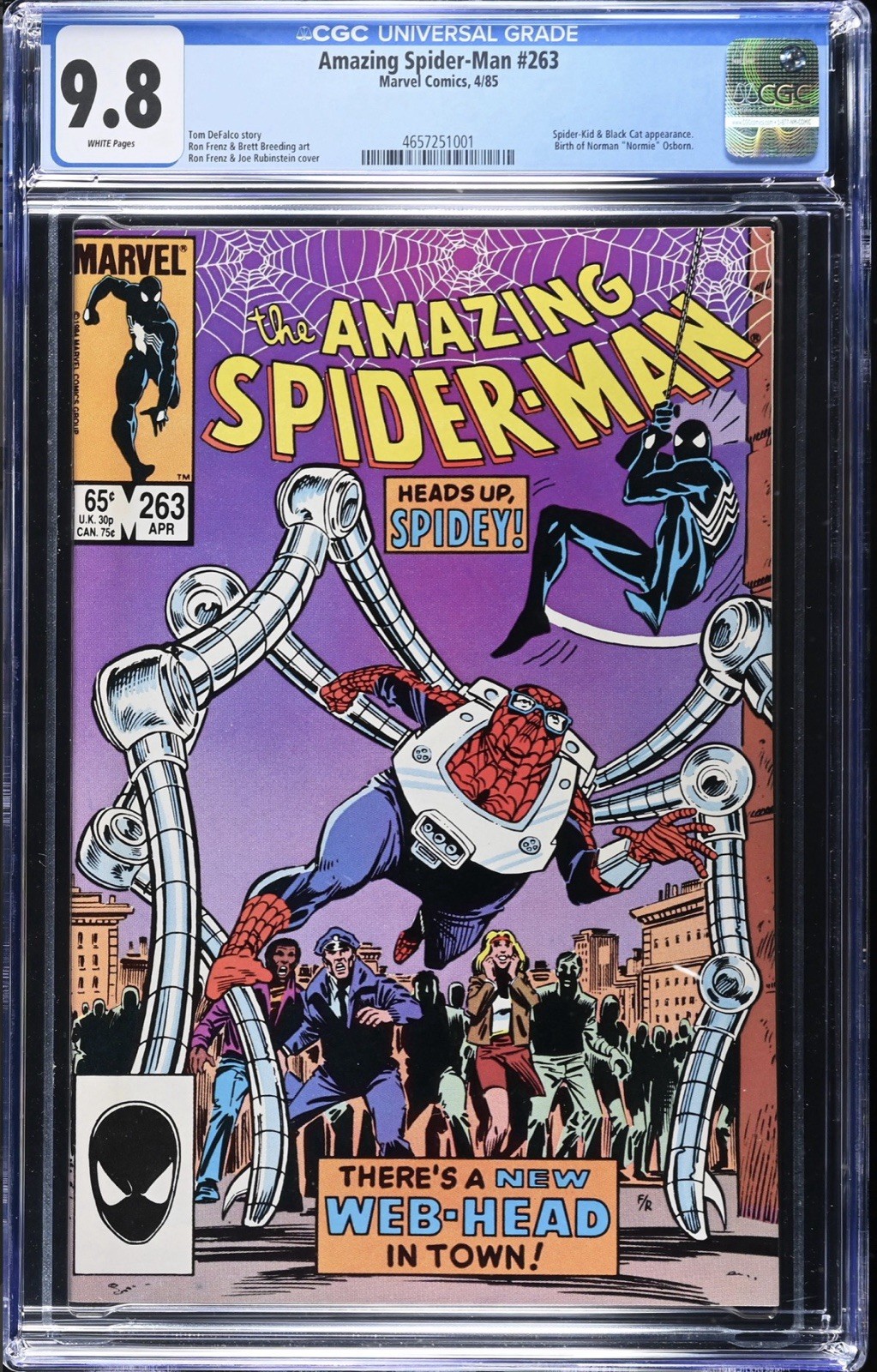AMAZING SPIDER-MAN #263 CGC 9.8-Birth Of Norman Osborn 1985 Marvel 1st Print