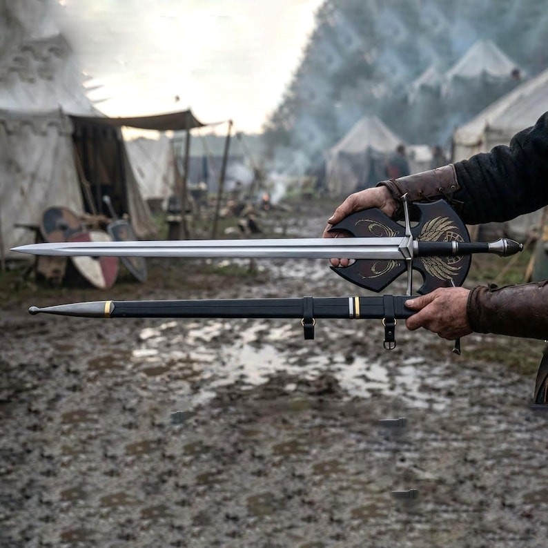 Aragorn Ranger Strider’s Medieval Sword, Handmade Power of Rings Sword Replica,