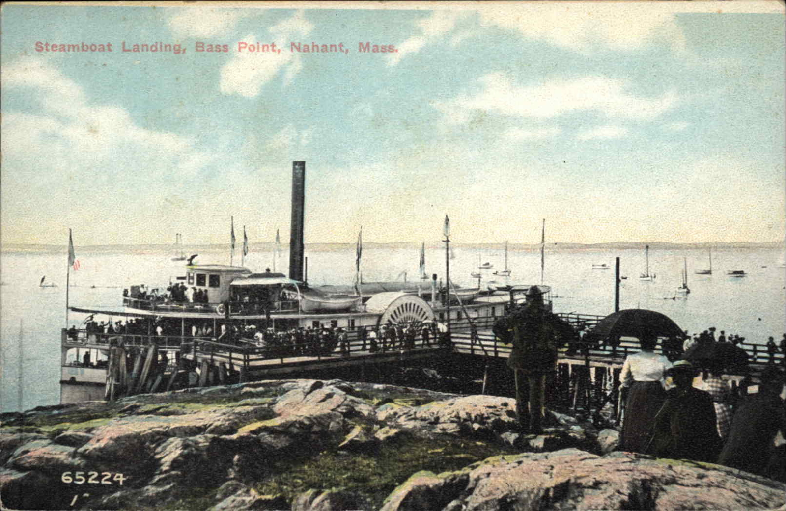 Nahant Massachusetts MA Steamboat Landing Bass Point c1900s-20s Postcard