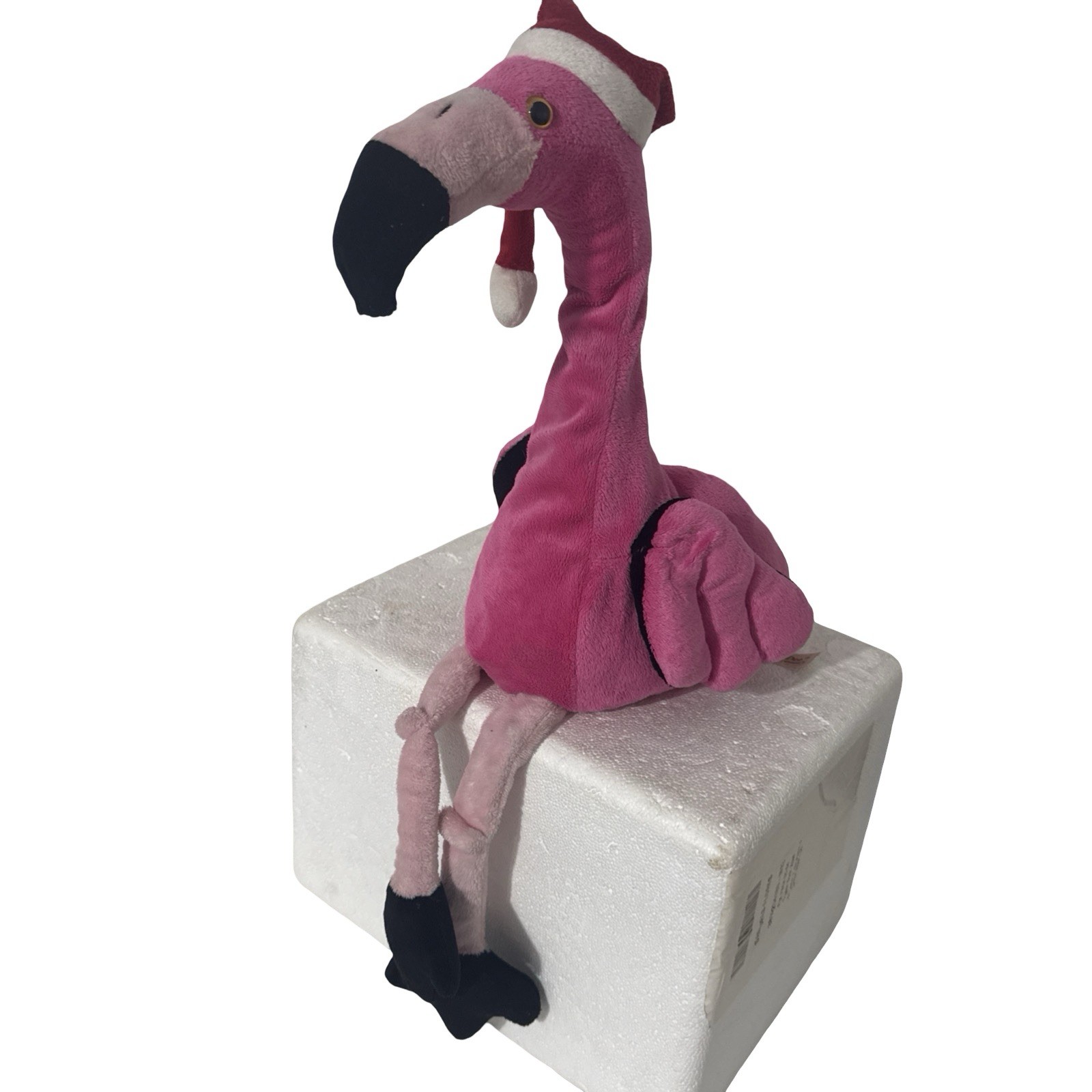 Dan Dee Singing Flamingo Macarena Christmas Animated Santa Hat Plush WORKS Video