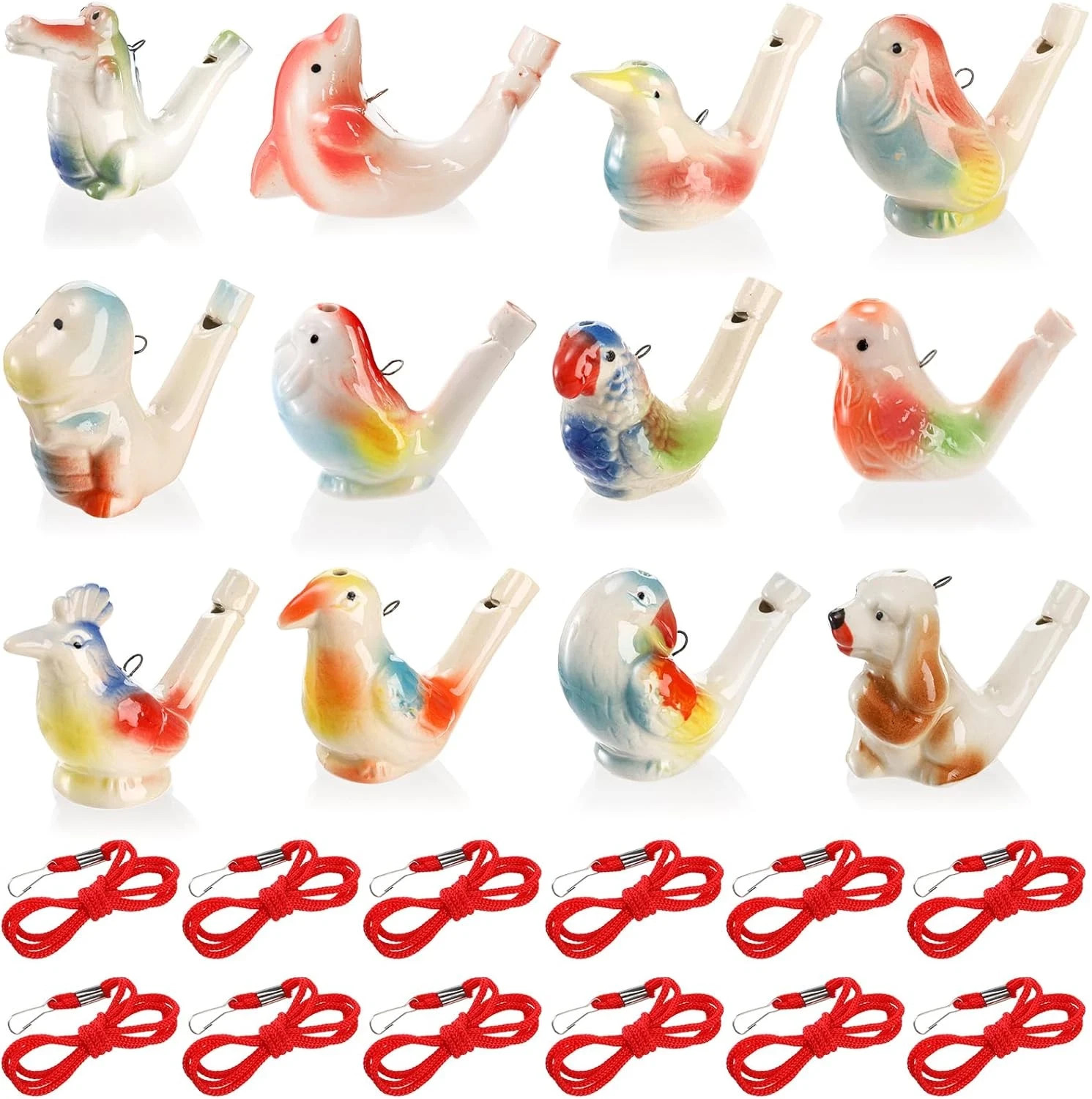 Set of 12 Ceramic Bird Whistles, Bird Water Whistles, Bird Call Whistle for Wate Set of 12 Ceramic Bird Whistles, Bird Water Whistles, Bird Call Whistle for Wate
