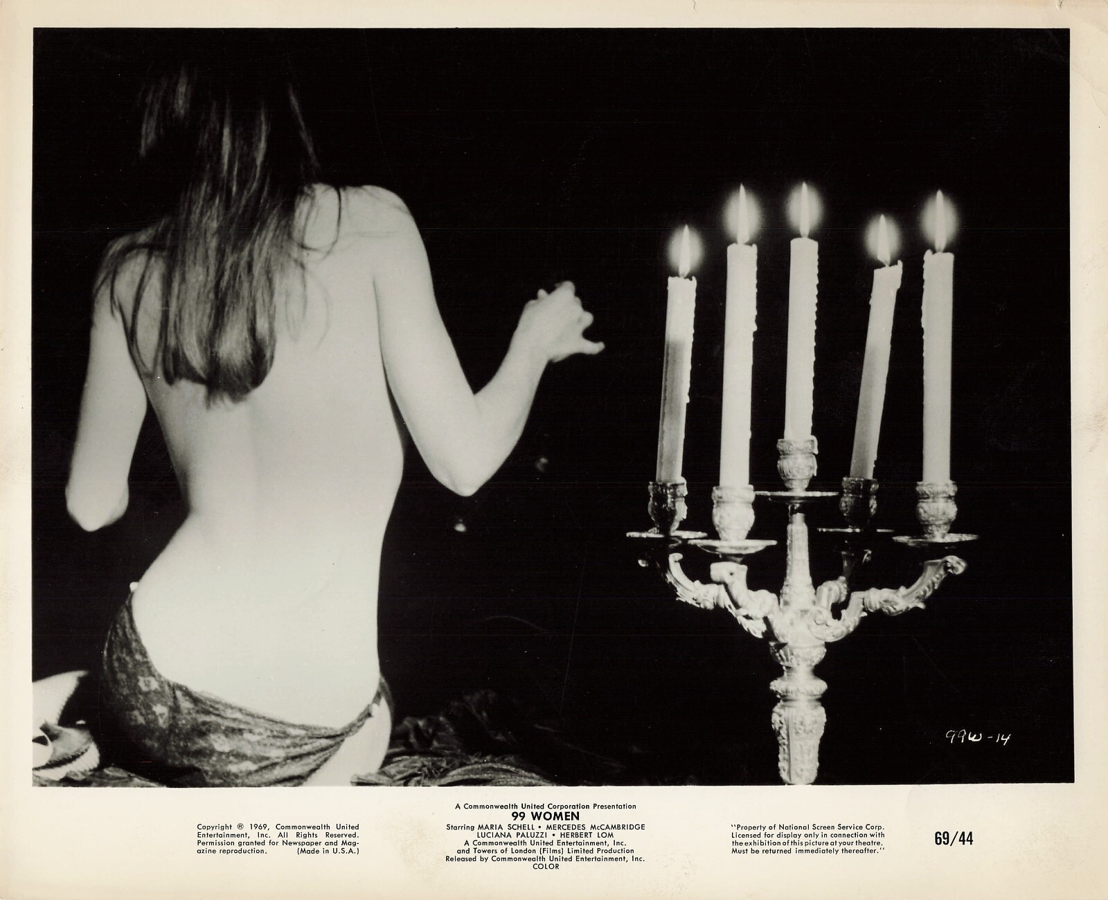 99 Women 1969 Movie Photo 8x10 Directors Bruno Mattei Jesus Franco Pin Up  *P97a