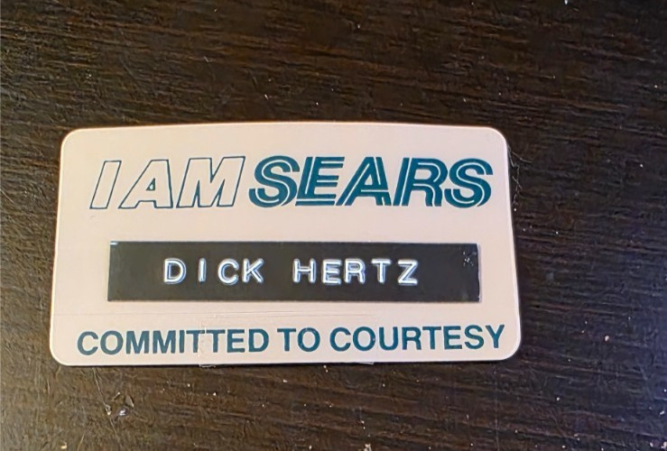 Vintage Sears Employee Name Tag Badge 