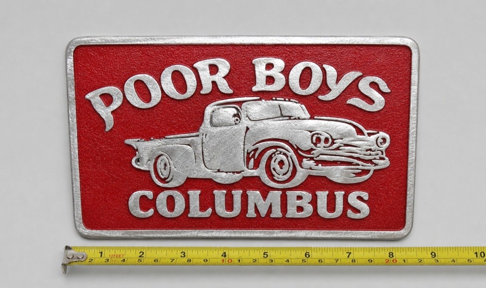 Cast Aluminum Car Club Plaque  POOR BOYS.  COLUMBUS