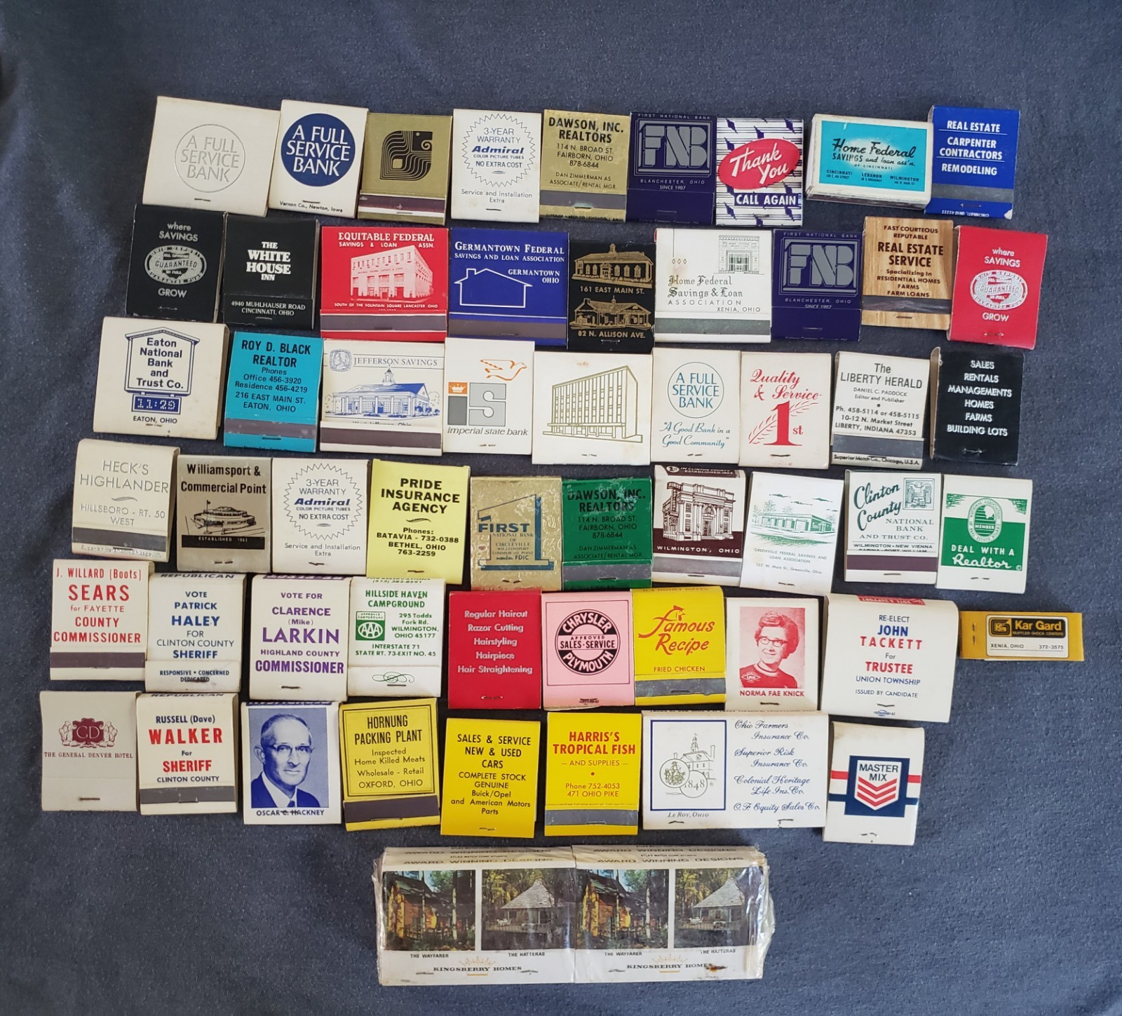 71 VINTAGE MATCHBOOKS From My Grandpas Old Collection of Mainly Banks & Realtors