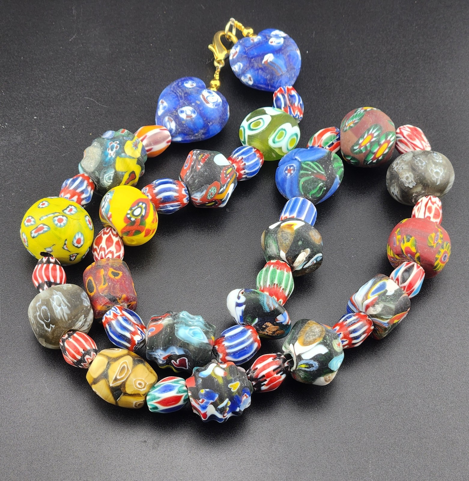 vintage venetian style african glass beads necklace central asian beads vintage venetian style african glass beads necklace central asian beads