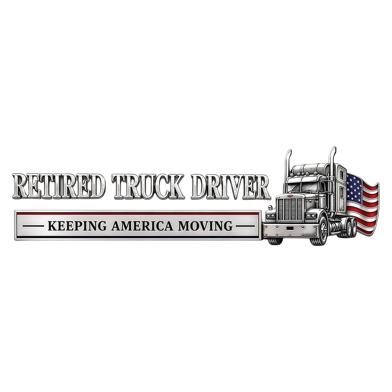 Retired Truck Driver Car Emblem Badge Universal Truck Driver Edition Emblem Car