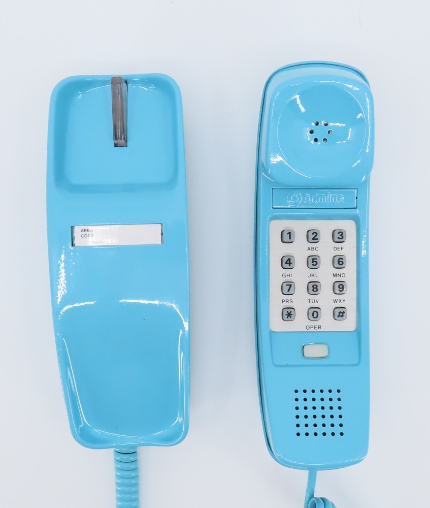 Aqua Blue Western Electric Trimline TouchTone Desk Telephone - Full Restoration