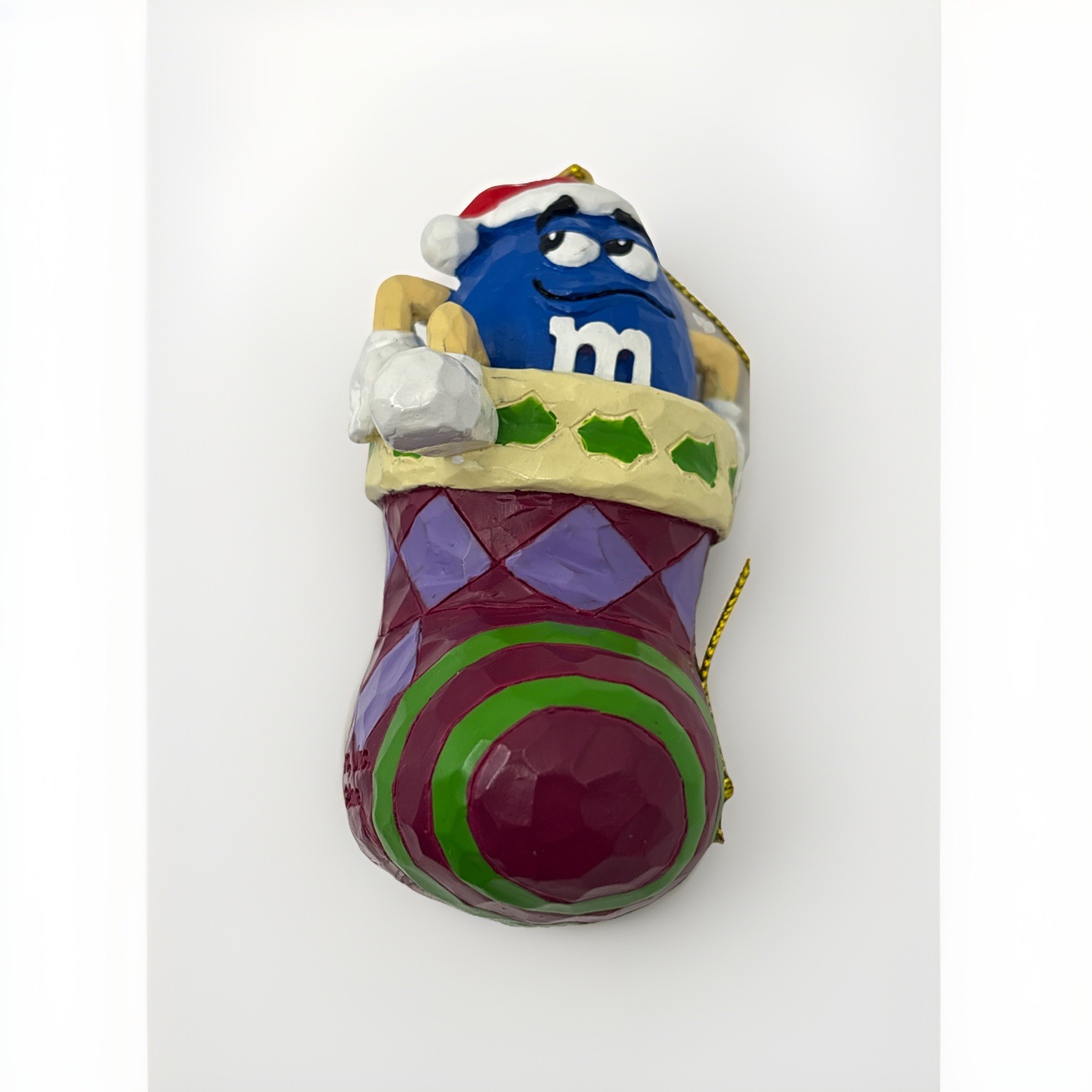 VINTAGE 1990-00’s  Kurt Adler M&M’s Blue Character Holiday Ornament In Stocking