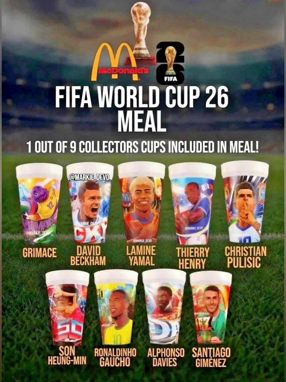 *25% OFF 4 OR MORE* McDonald's 2026 FIFA World Cup Collectible Cups