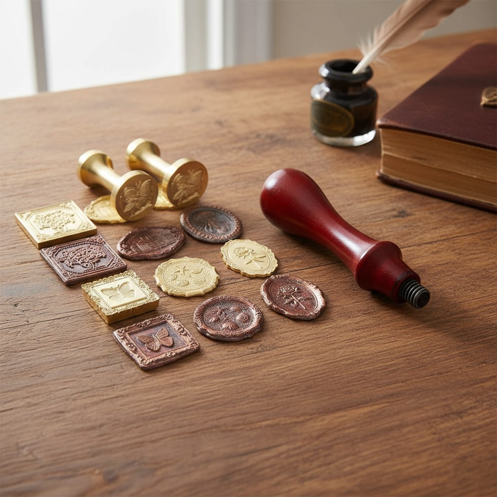 7-Piece Vintage Wax Seal Stamp Set - Beautiful Patterns for Creative Gifting