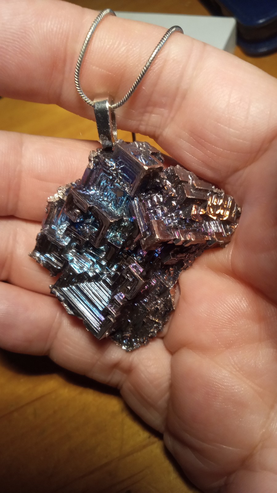Bismuth Cystal Beautiful Necklace ~ Handmade ~ Unique Rare Gift ~