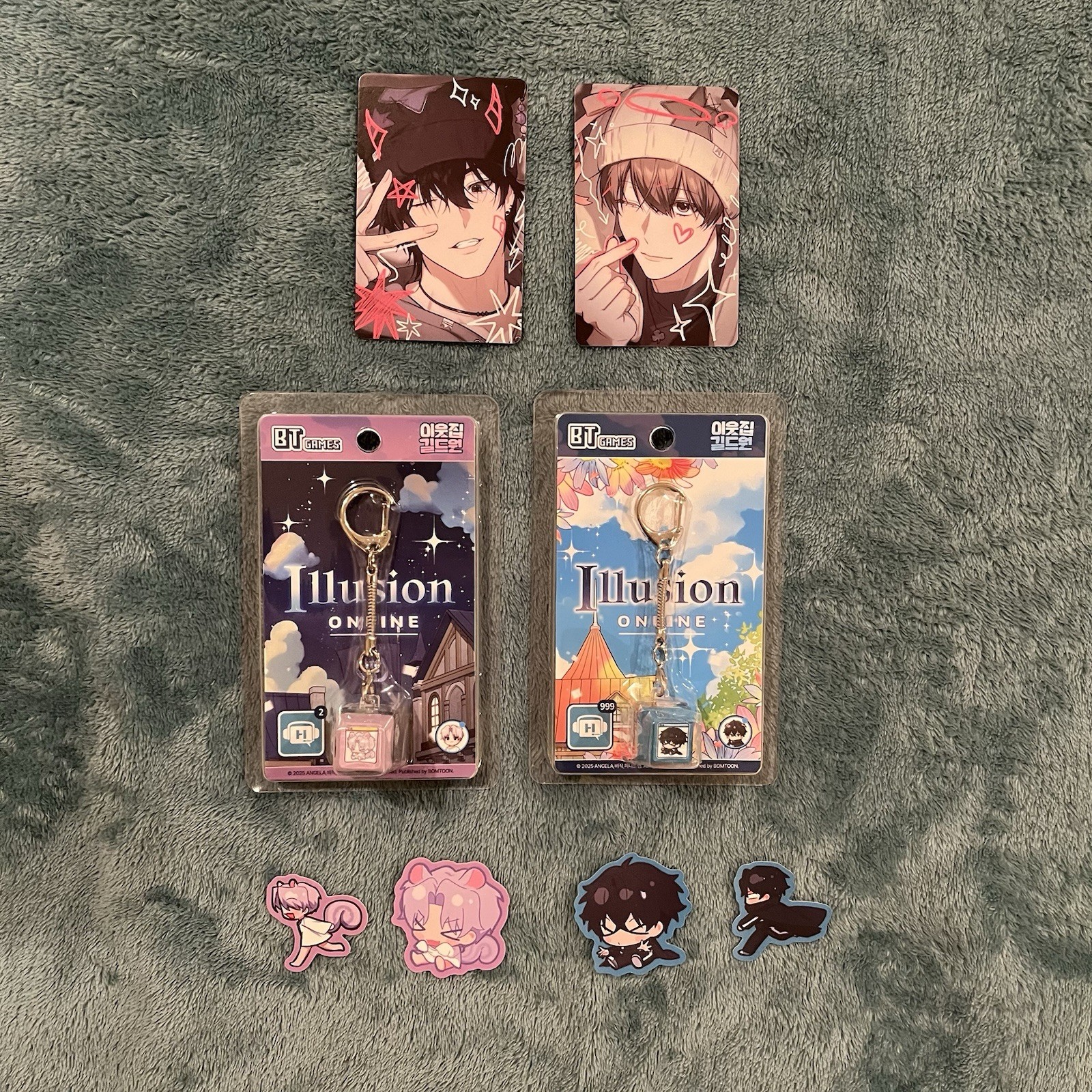 BL Yaoi Virtual Strangers Guild Member Next Door Manhwa Keycap Keyring Set