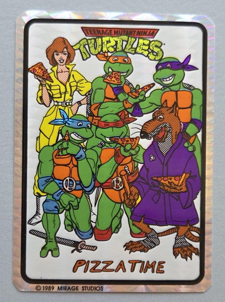 Rare VTG Prism 1989 TMNT Pizza Time Vending Machine Sticker Mirage Studios, NOS