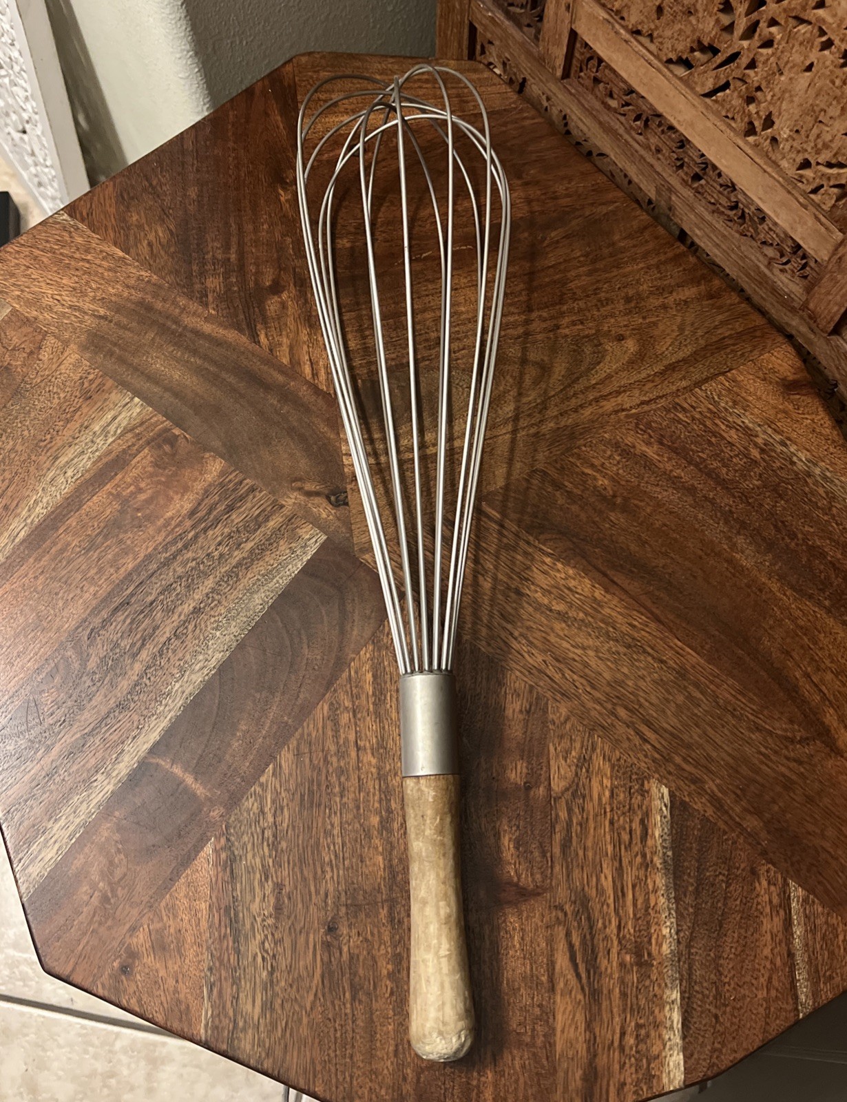 Vintage Commercial Jumbo Whisk 23 inch Heavy Metal Wooden Handle Giant Kitchen Vintage Commercial Jumbo Whisk 23 inch Heavy Metal Wooden Handle Giant Kitchen