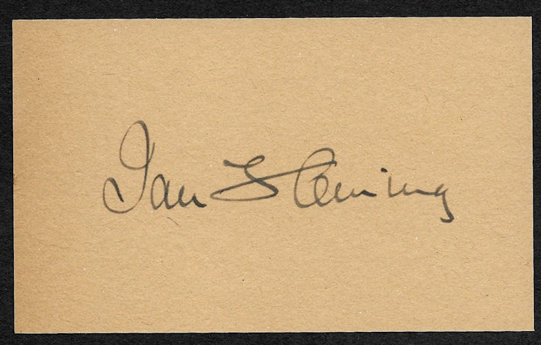 Ian Fleming Autograph Reprint On Genuine Original Period 1950s 3X5 Card 