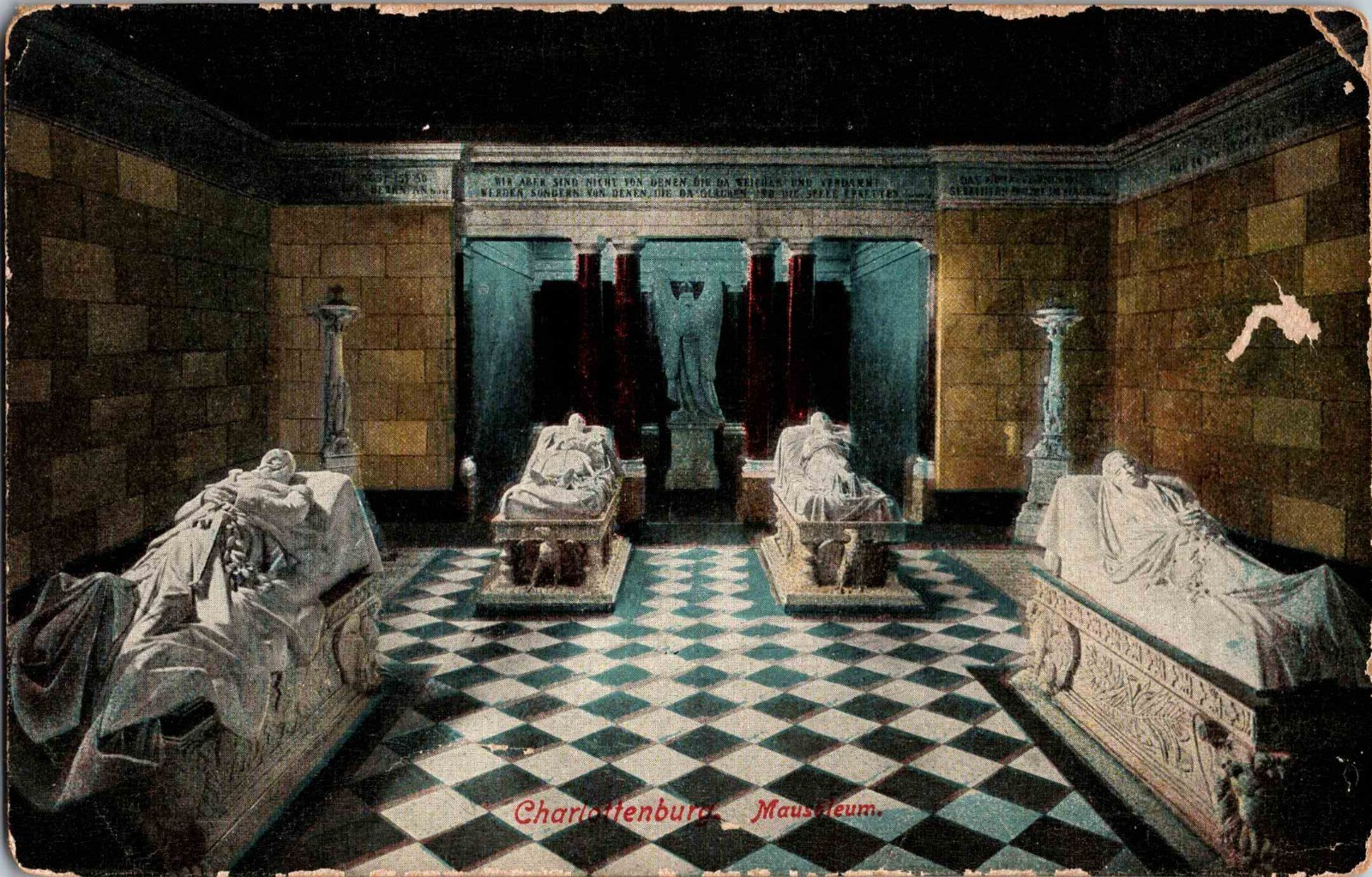 Postcard Charlottenburg Berlin Germany Mausoleum interior UNP